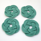 Turks Head Sailor Knot Woven Coasters - Set of 4 - Green - Mellow Monkey
