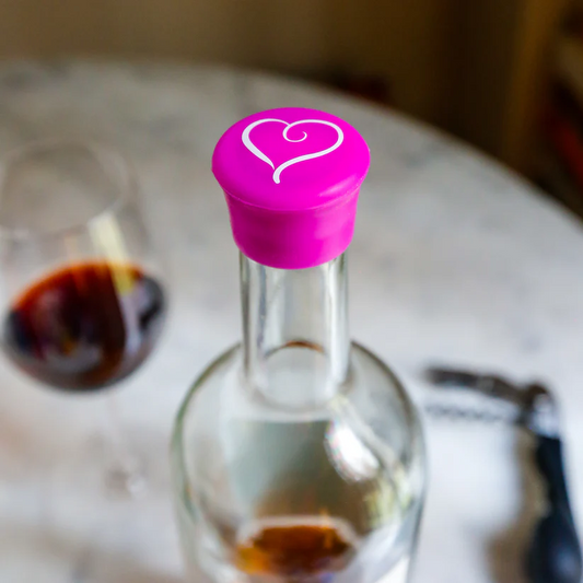 Magenta Heart - Capabunga Wine Bottle Top Seal - Mellow Monkey