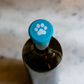 Teal and White Paw Print - Capabunga Wine Bottle Top Seal - Mellow Monkey