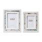 White Marble with Amazonite Framing Inlay Photo Frame - Mellow Monkey