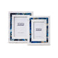 White Marble with Blue Agate Framing Inlay Photo Frame - Mellow Monkey