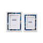 White Marble with Blue Agate Framing Inlay Photo Frame - Mellow Monkey