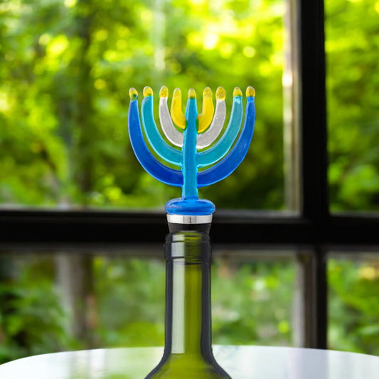 Hanukkah Menorah Bottle Stopper - Mellow Monkey