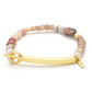 Hidden Message Bracelet - Loved/Rhodochrosite/Gold - Mellow Monkey