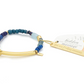 Hidden Message Bracelet - F*cking Awesome/Aquamarine/Gold - Mellow Monkey