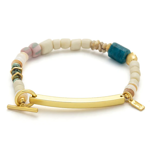Hidden Message Bracelet - F*cking Great/Blue Apatite/Gold - Mellow Monkey