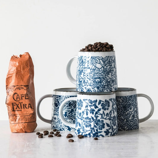 Hand-Stamped Stoneware Mug