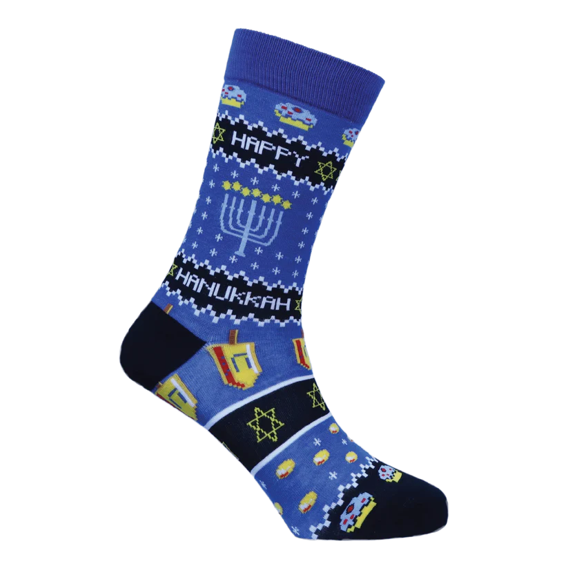 Hanukkah - Natural Bamboo Knit Socks - Mellow Monkey