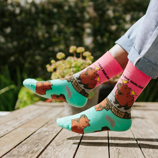 Happy Cappy - Natural Bamboo Knit Socks - Mellow Monkey