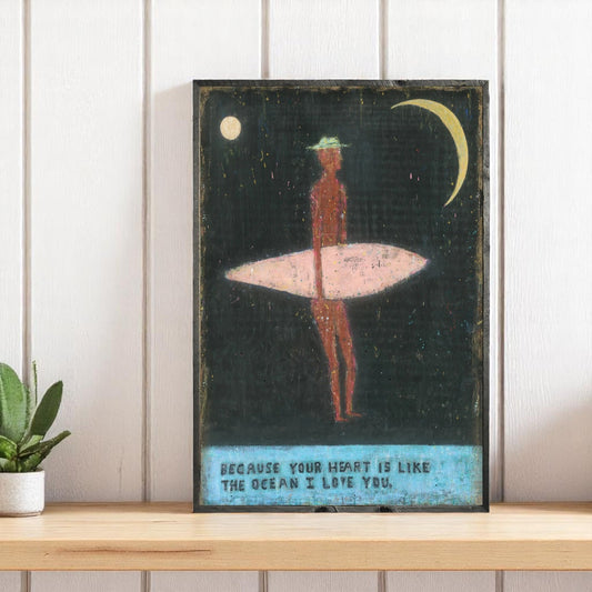 Because Your Heart is Like the Ocean - Greywood - 46-in - Mellow Monkey