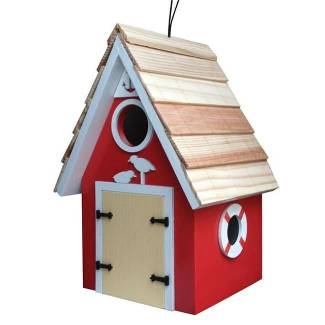 Red Dockside Cabin Birdhouse - Mellow Monkey