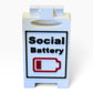 Social Battery - Low - Mini Desk Two Sided Sandwich Board Sign  - 3-in