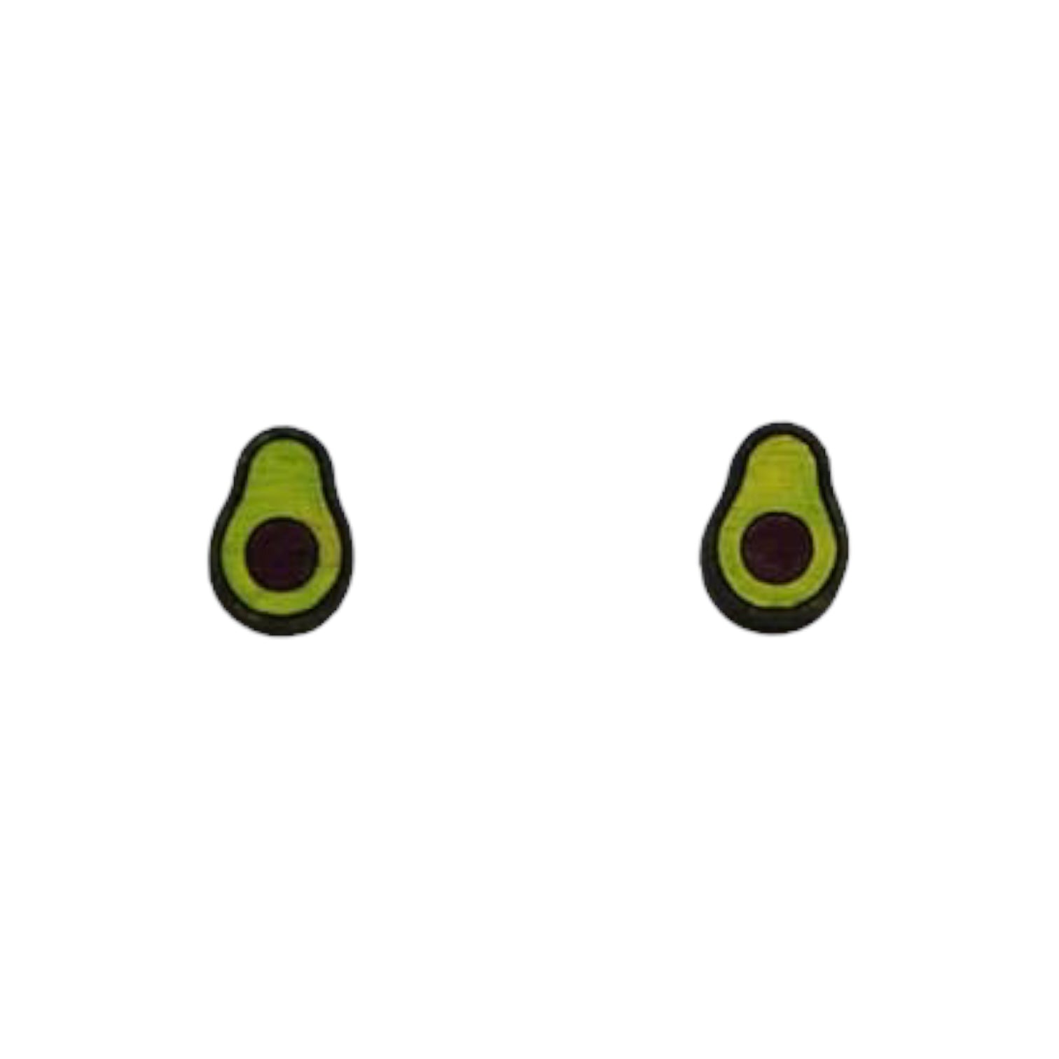 Avocado Wood Stud Earrings - Mellow Monkey