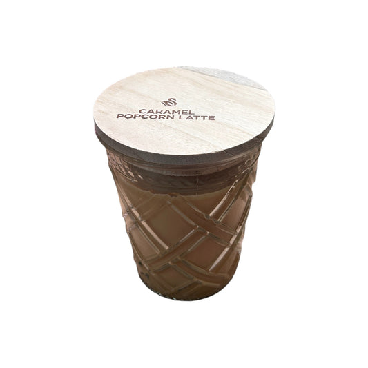 Caramel Popcorn Latte- Swan Creek Timeless Crystal Jar 100% Soy Candle 12-oz - Mellow Monkey