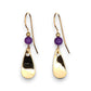 Silver Forest Teardrop Gold-Tone Dangle With Purple Bead Earrings NE-8981A - Mellow Monkey