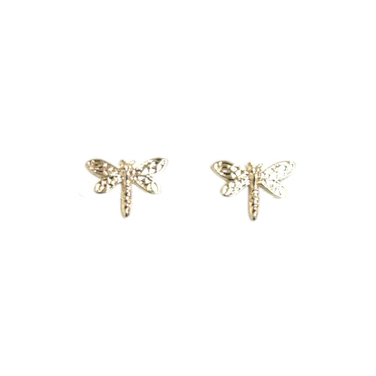 Spirit by Silver Forest 10K Gold Overlay Dragonfly Earrings with Sterling Silver Post SA-0005X - Mellow Monkey