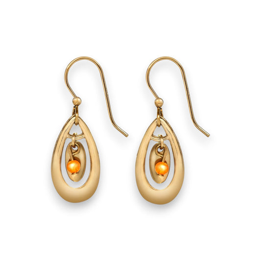Spirit by Silver Forest Open Tear with Oval Drop Earrings SA-0408X - Mellow Monkey