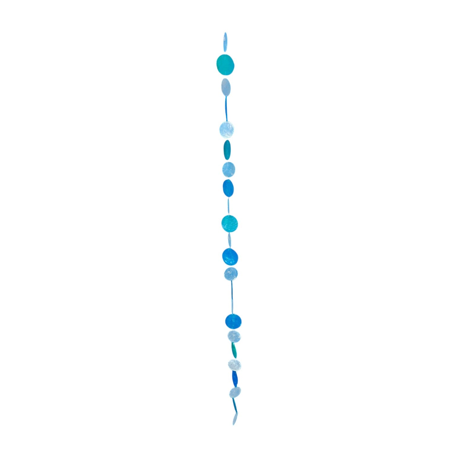 Capiz Garland - White, Blue and Green - 42-in - Mellow Monkey
