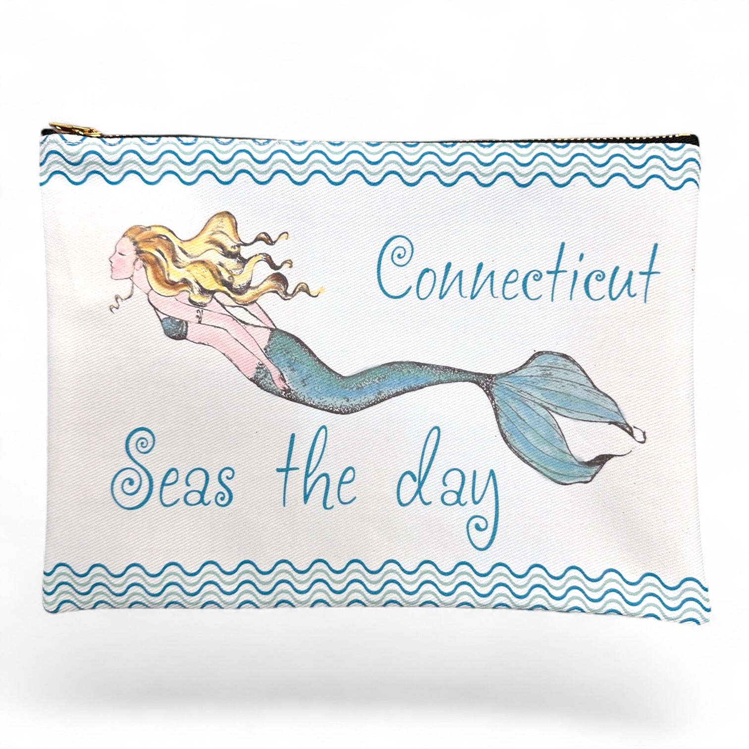 Seas The Day - Connecticut - Zippered Bag - Mellow Monkey