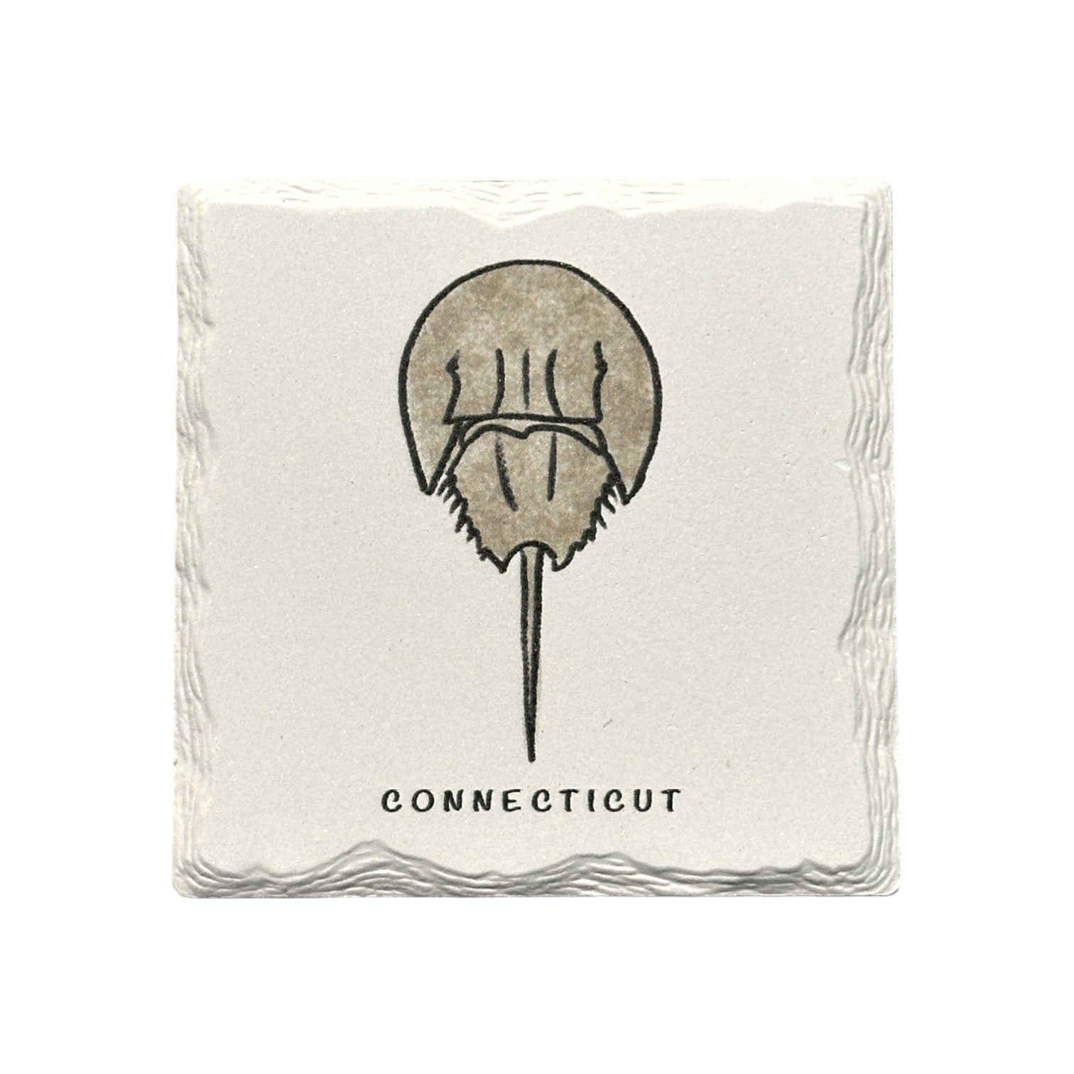 Horseshoe Crab - Ceramic Connecticut Coaster - 4-1/4-in - Mellow Monkey