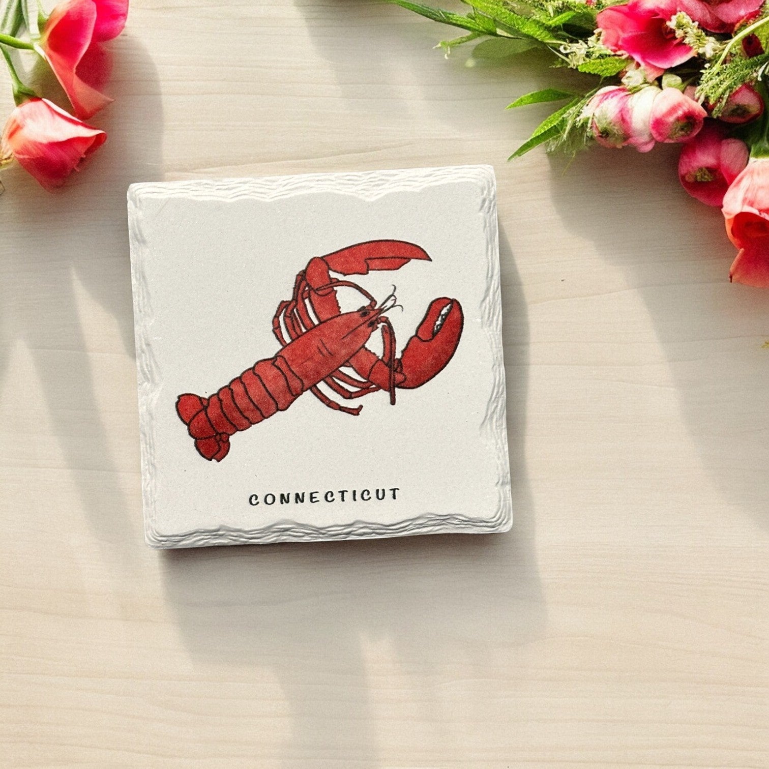 Lobster - Ceramic Connecticut Coaster - 4-1/4-in - Mellow Monkey