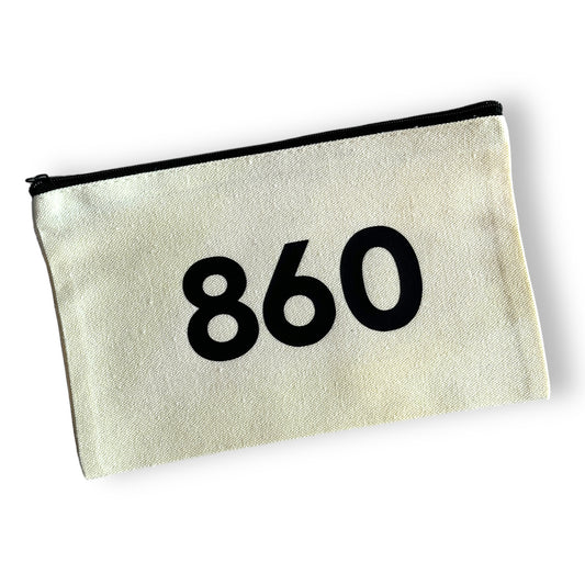 Area Code NATURAL Canvas Zipper Bag - 860 - Mellow Monkey