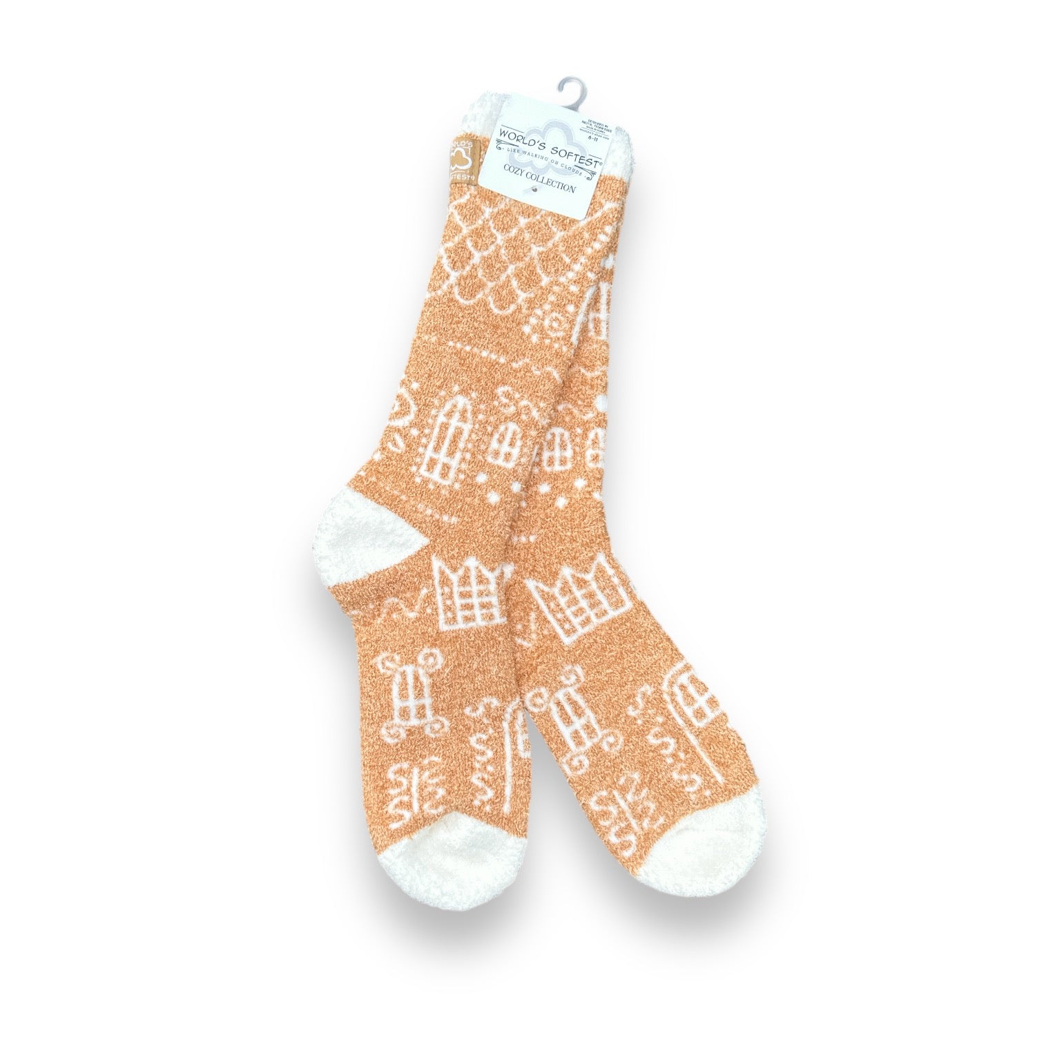 World's Softest - Cozy Crew Socks - Gingerbread Cottage - Mellow Monkey