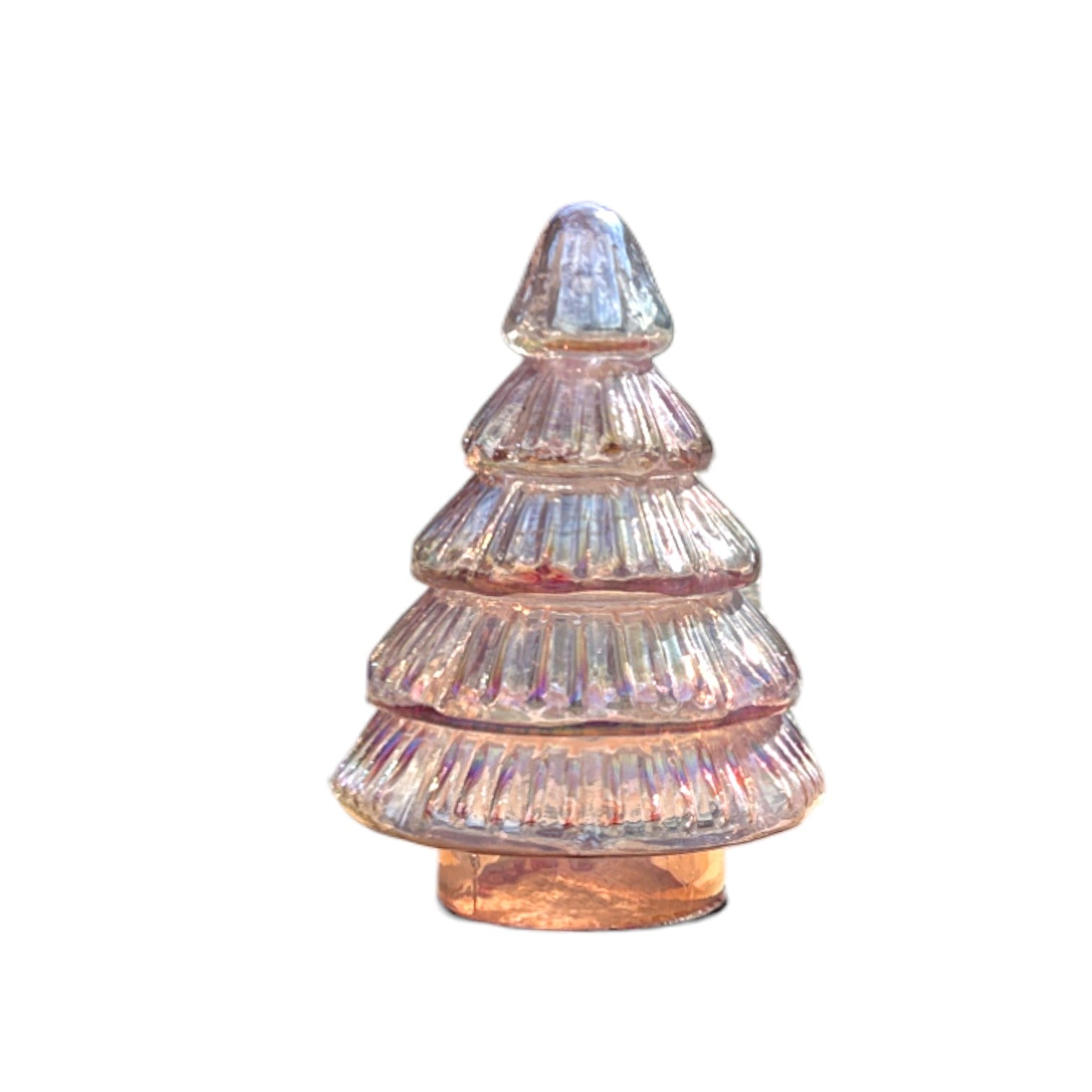 Embossed Iridescent Mercury Glass Tree - 6-in - Mellow Monkey