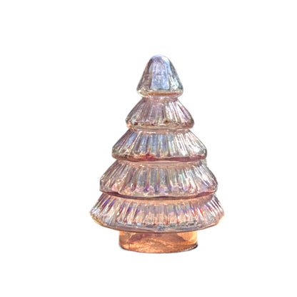 Embossed Iridescent Mercury Glass Tree - 6-in - Mellow Monkey