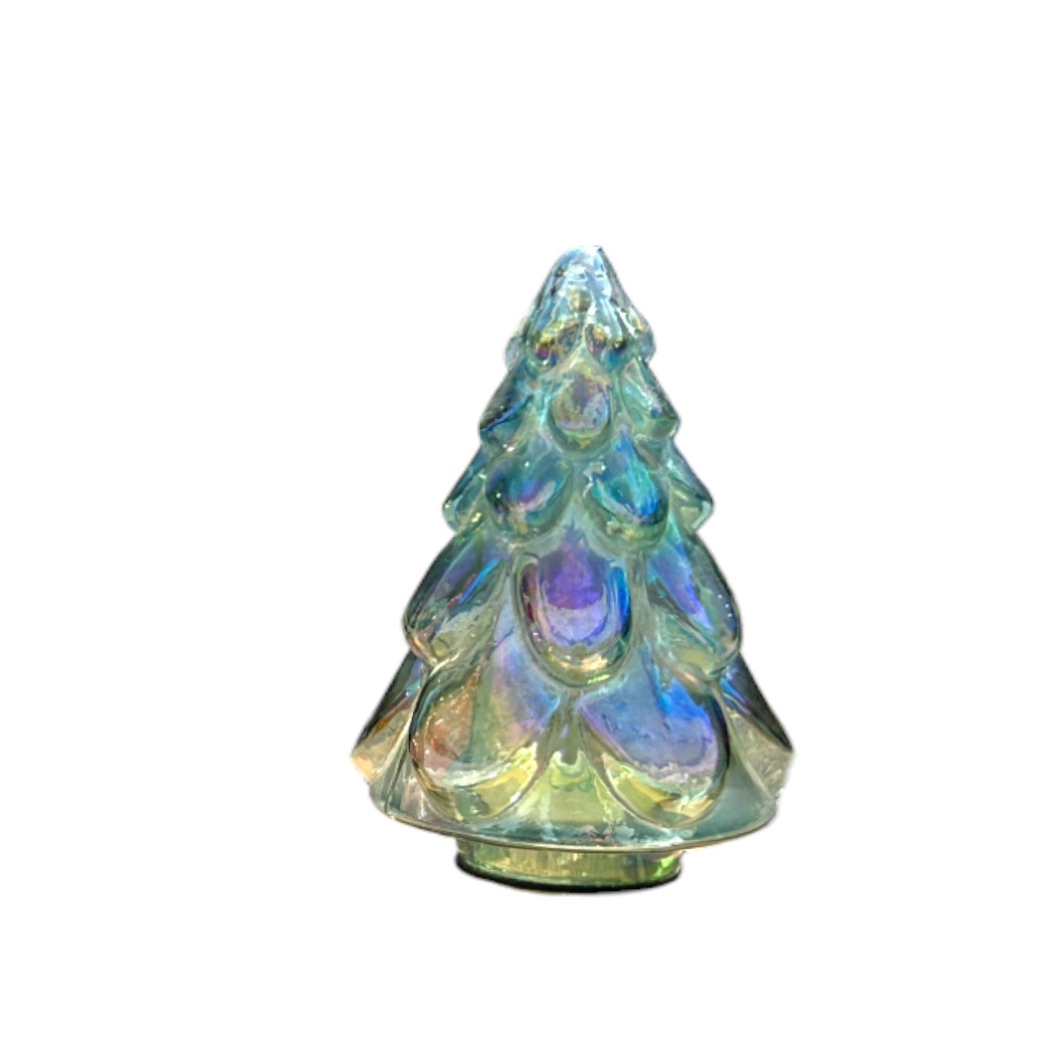 Embossed Iridescent Mercury Glass Tree - 6-in - Mellow Monkey