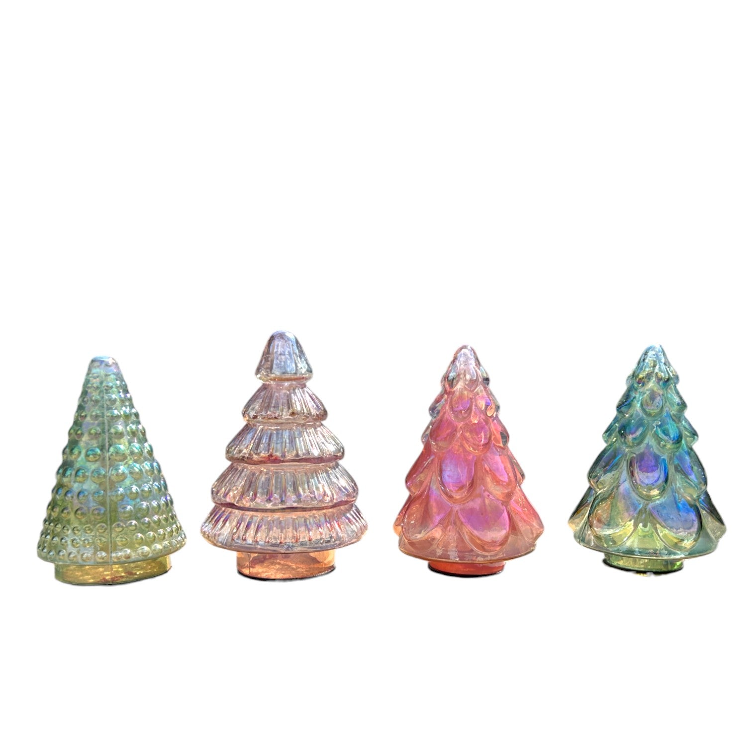 Embossed Iridescent Mercury Glass Tree - 6-in - Mellow Monkey