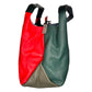 Agatha - Red and Green - Recycled Leather Slouch Handbag - Mellow Monkey