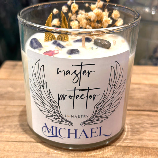 Archangels Soy Candle- Michael Master Protector - Scented Crystal Soy Candle - Luna Bella - 11-oz. - Mellow Monkey