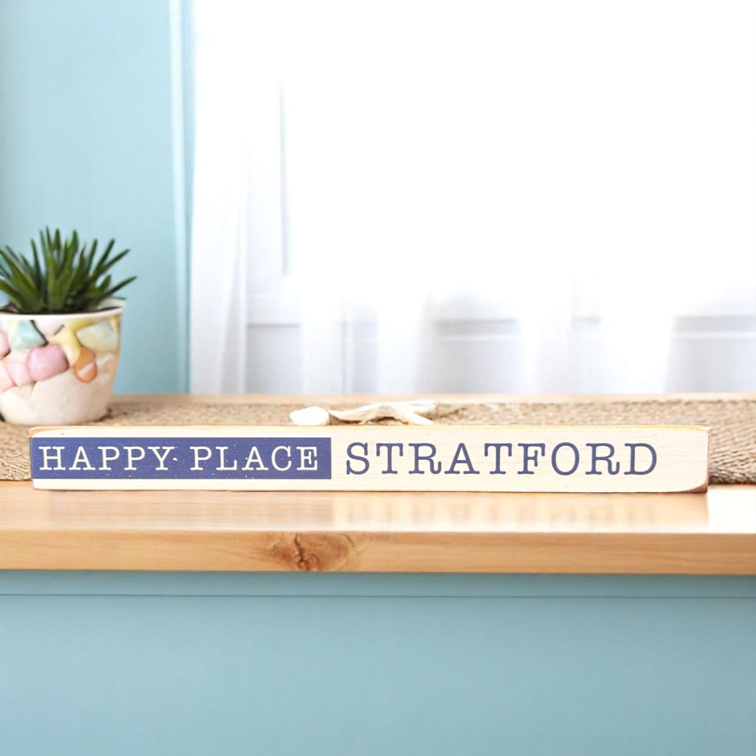 Happy Place Stratford - Skinny Wood Shelf Sitter - 15-3/4-in - Mellow Monkey