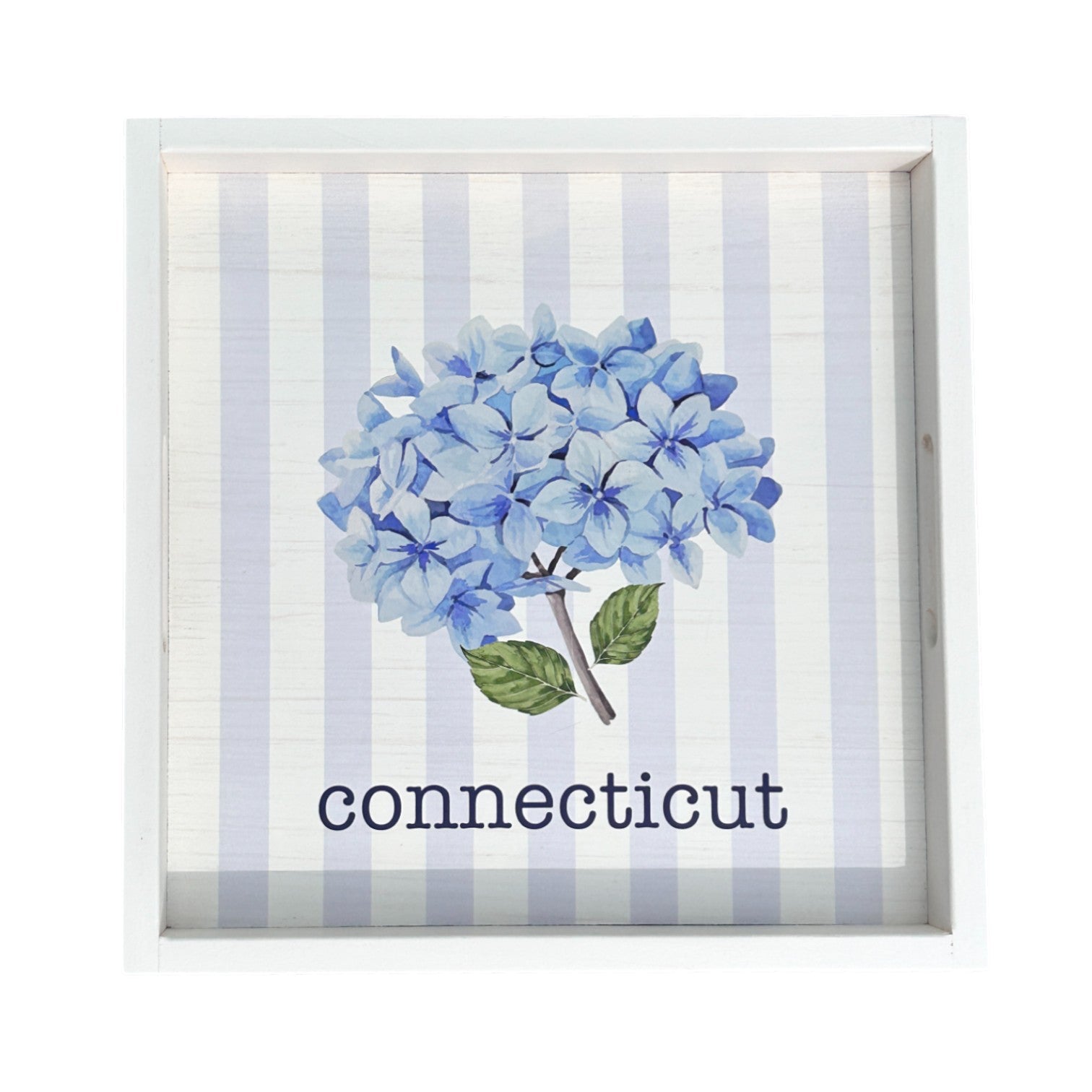 Connecticut - Endless Summer Hydrangea Wooden Serving Tray - 17-in Square - Mellow Monkey