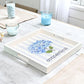Connecticut - Endless Summer Hydrangea Wooden Serving Tray - 17-in Square - Mellow Monkey