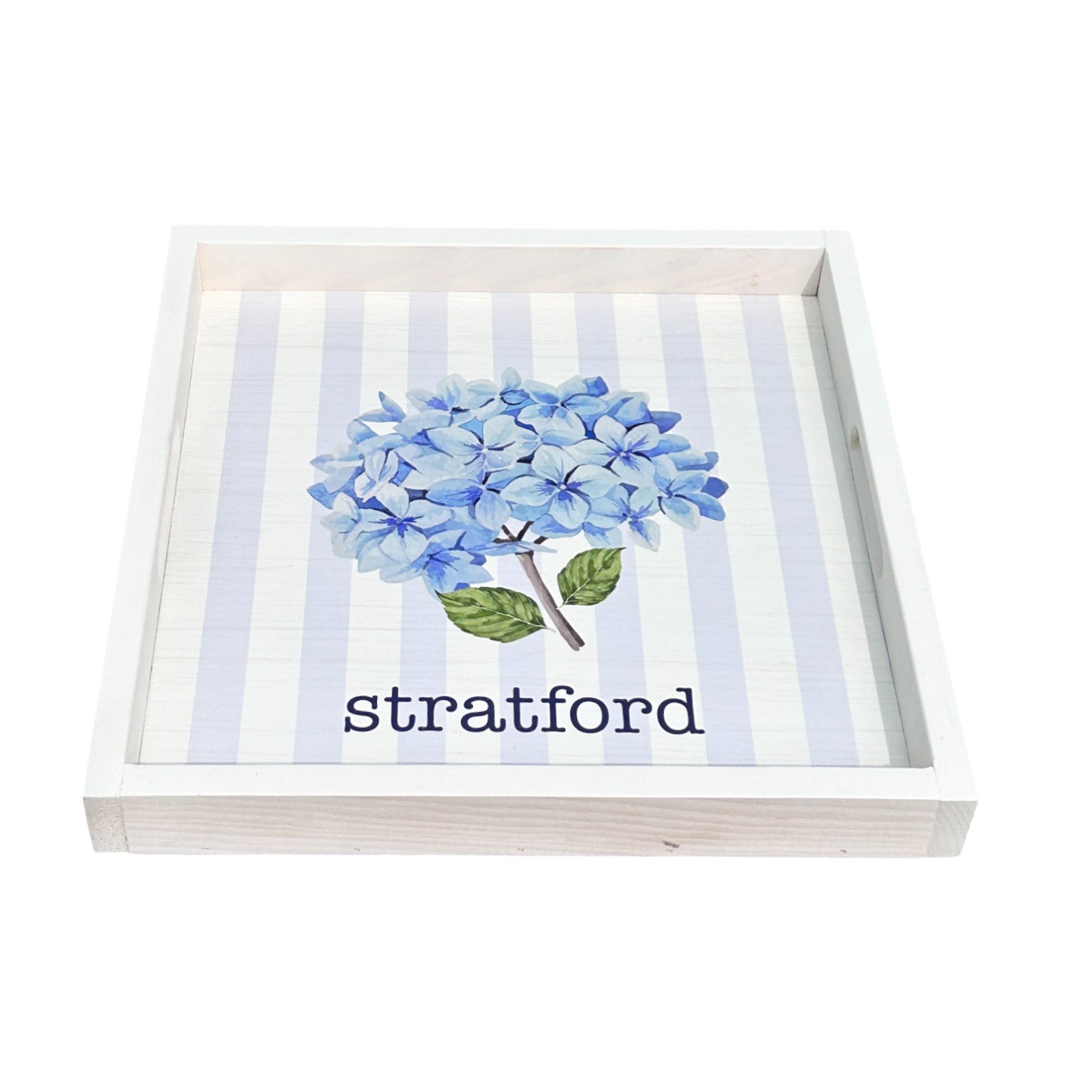 Stratford - Endless Summer Hydrangea Wooden Serving Tray - 17-in Square - Mellow Monkey