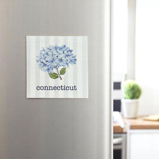 Connecticut - Endless Summer Hydrangea Magnet - 3-1/2-in - Mellow Monkey