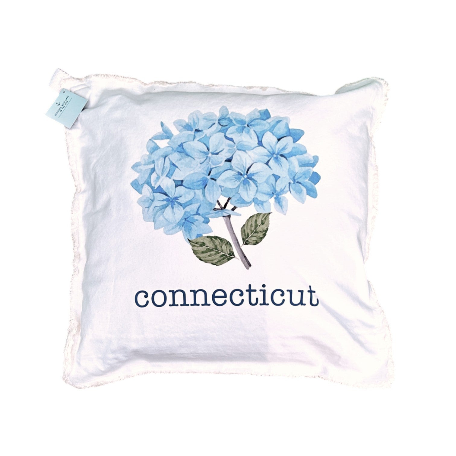 Connecticut - Endless Summer Hydrangea Pillow - 20-in Square - Mellow Monkey