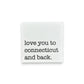 Love You to Connecticut and Back - Wood Block Magnet - 3-1/2-in - Mellow Monkey
