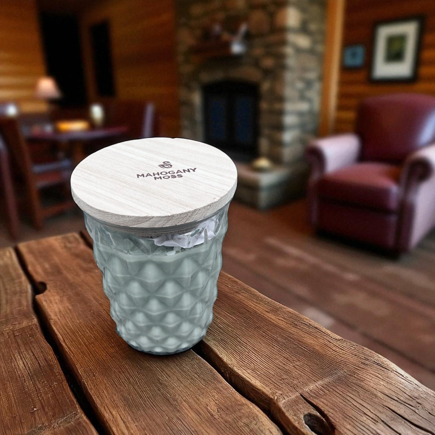 Mahogany Moss  - Swan Creek Timeless Crystal Jar 100% Soy Candle 12-oz - Mellow Monkey