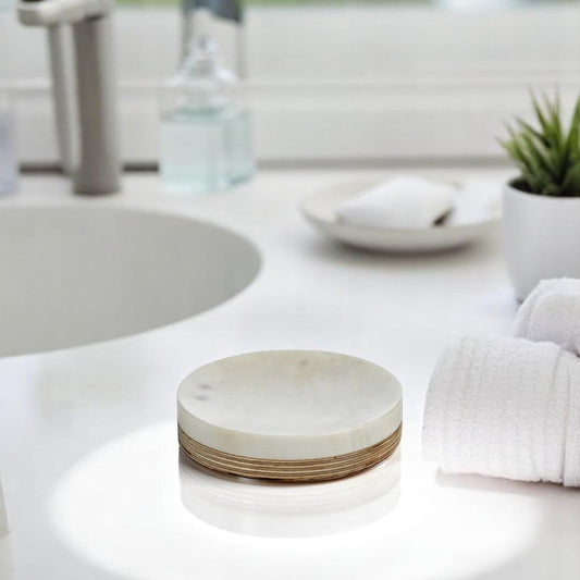 Singita Marble And Balsa Wood Bathroom Soap Dish - Mellow Monkey