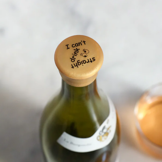 I Can't Drink Straight - Capabunga Wine Bottle Top Seal - Mellow Monkey