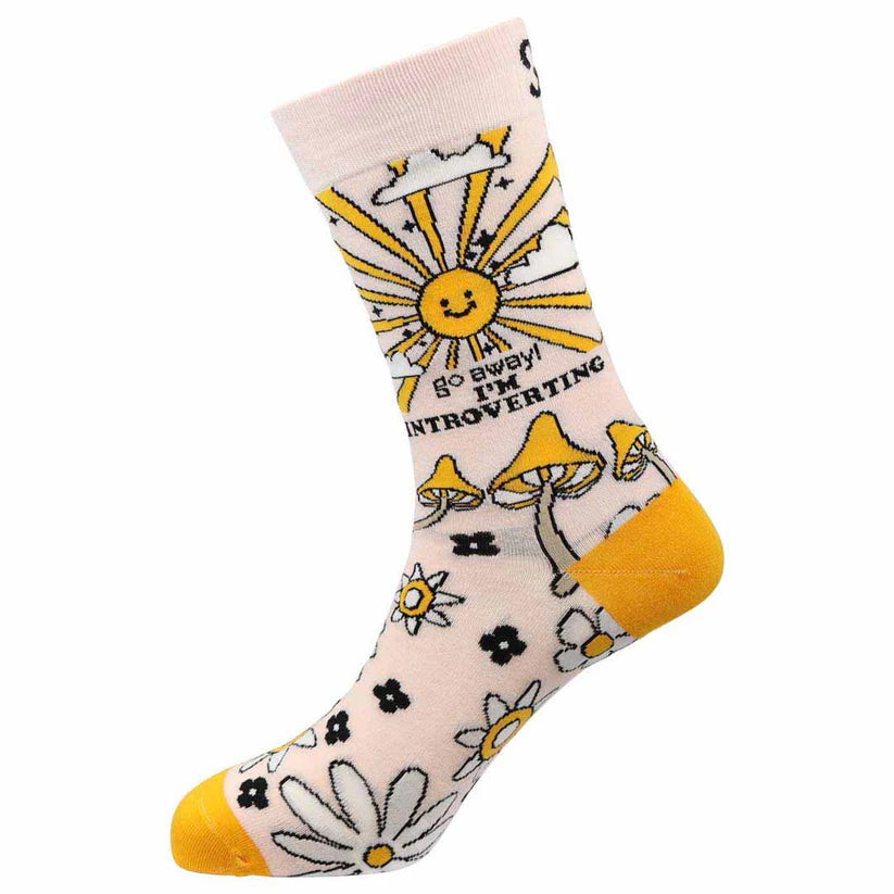 Introverting - Natural Bamboo Knit Socks - Mellow Monkey