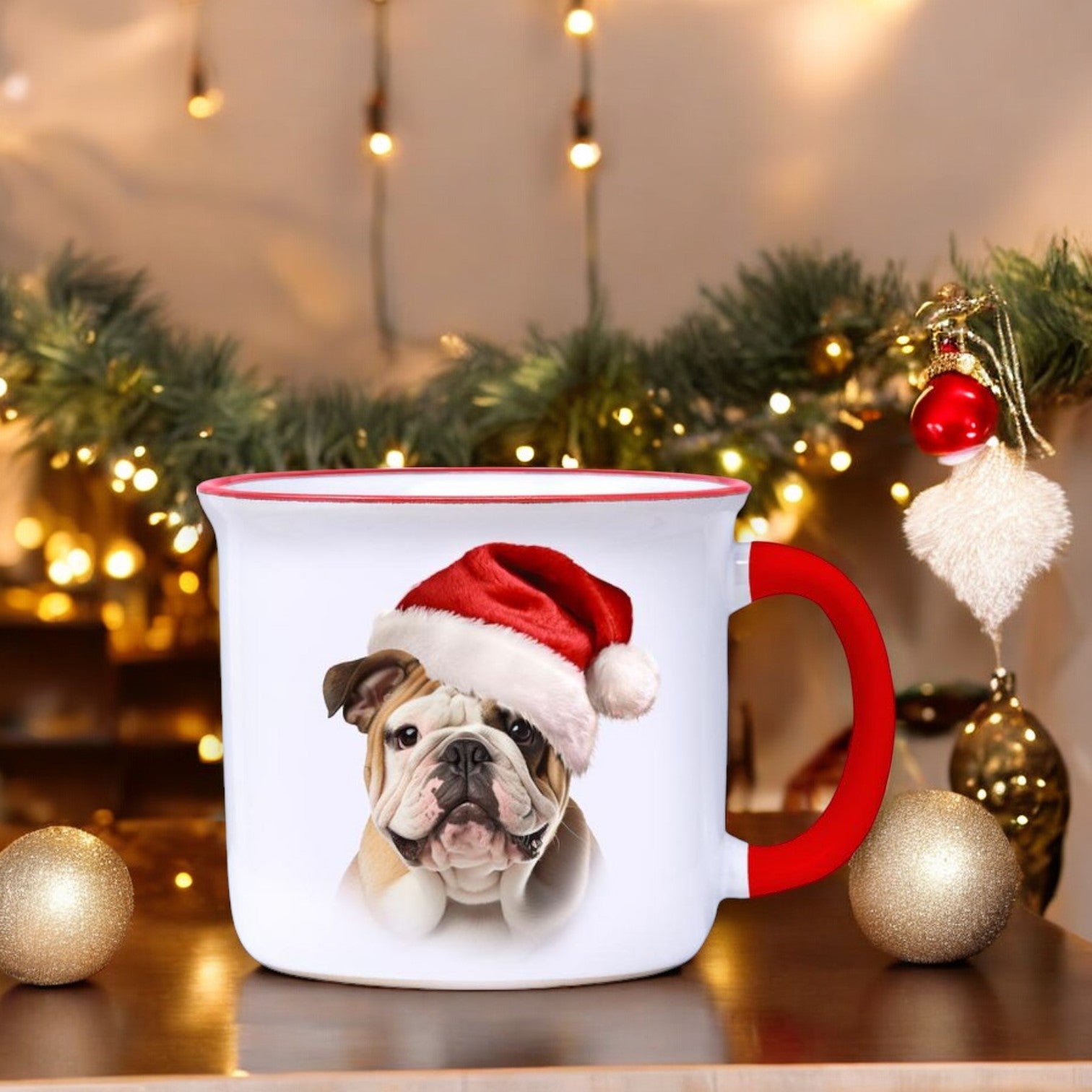 Bulldog - Christmas Camper Mug - 14-oz. - Mellow Monkey