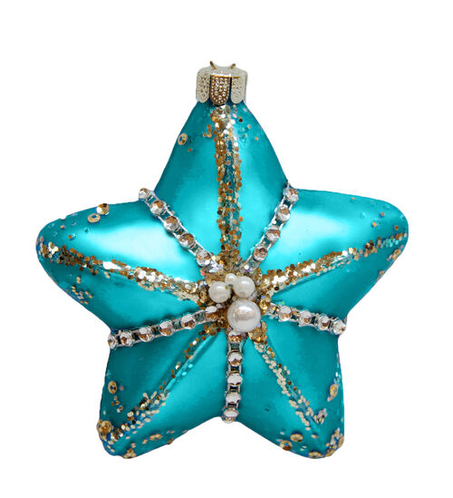 Jeweled Teal Starfish - December Diamonds Holiday Ornament - Mellow Monkey