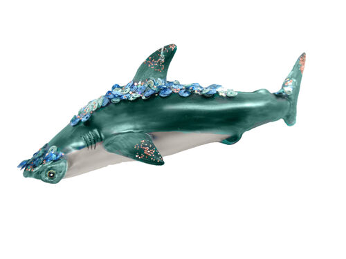 Dark Aqua Hammerhead Shark - December Diamonds Ornament - Mellow Monkey