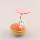 Yurayura Sakura Rabbit with Pink Flower - 2.75-in - Mellow Monkey