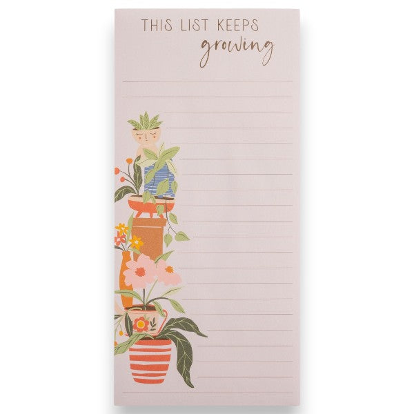 Plants - Long Magnetic Notepad - Mellow Monkey