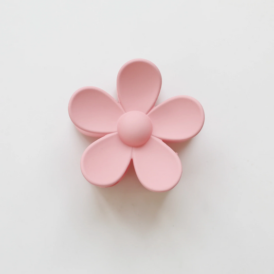 Ava Flower Claw Clip - Bright Pink Matte - Mellow Monkey